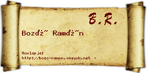 Bozó Ramón névjegykártya
